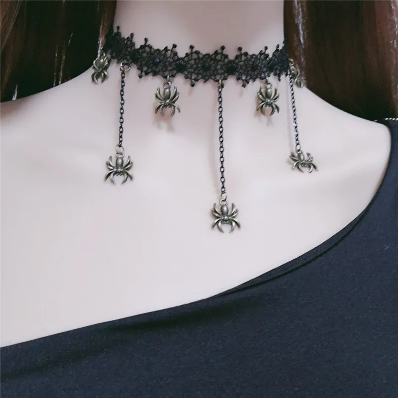Женское колье чокер на Хэллоуин готическое Кружевное в стиле панк вечерние