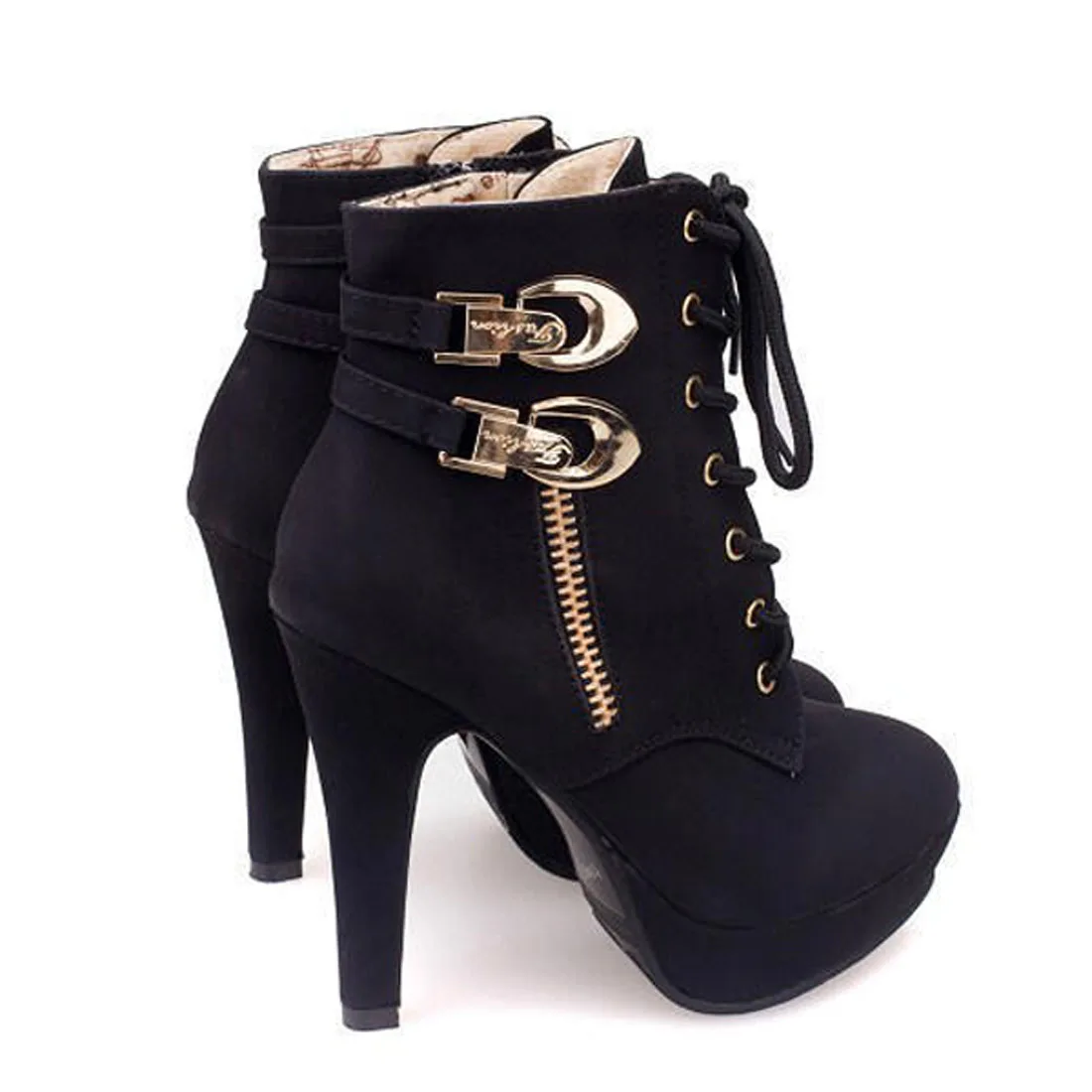 Женские ботильоны на высоком каблуке со шнуровкой кожаная женская обувь