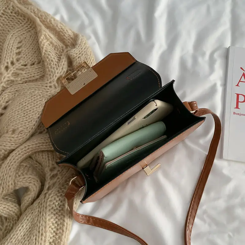 

Women Handbags High Quality PU Leather Women Bag Small Incense Wind Chain Lozenge Shoulder Bag Lock Stereotypes Lattice Fashion