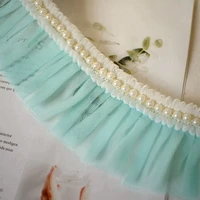 net yarn pearl pleated lace wrinkled skirt curtains clothing lace trimings for sewing accessories