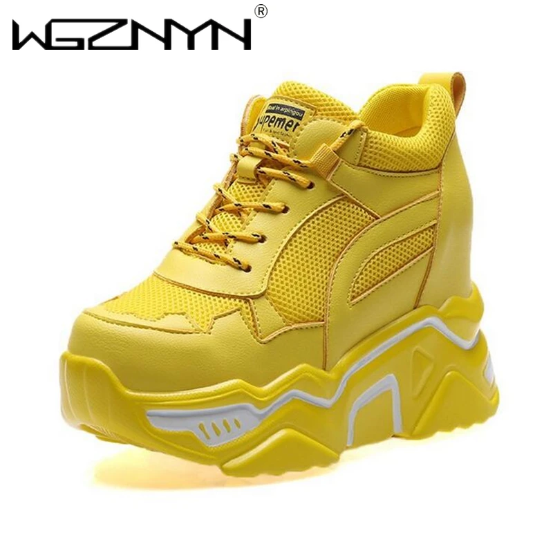 

NEW Brand Hidden Heels Wedge Platform Sneakers Women Casual Lace Up Thick Bottom Shoes Woman Non Slip Sneakers Zapatos De Mujer