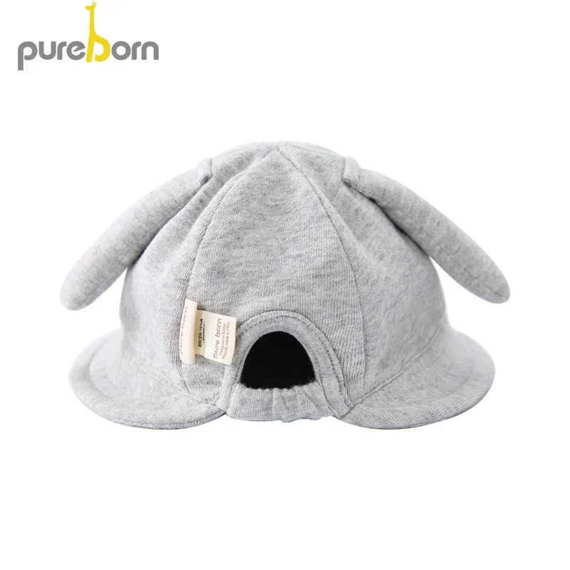 Pureborn новорожденных шляпа хлопок мультфильм Овцы эластичные ремни широкие бримы