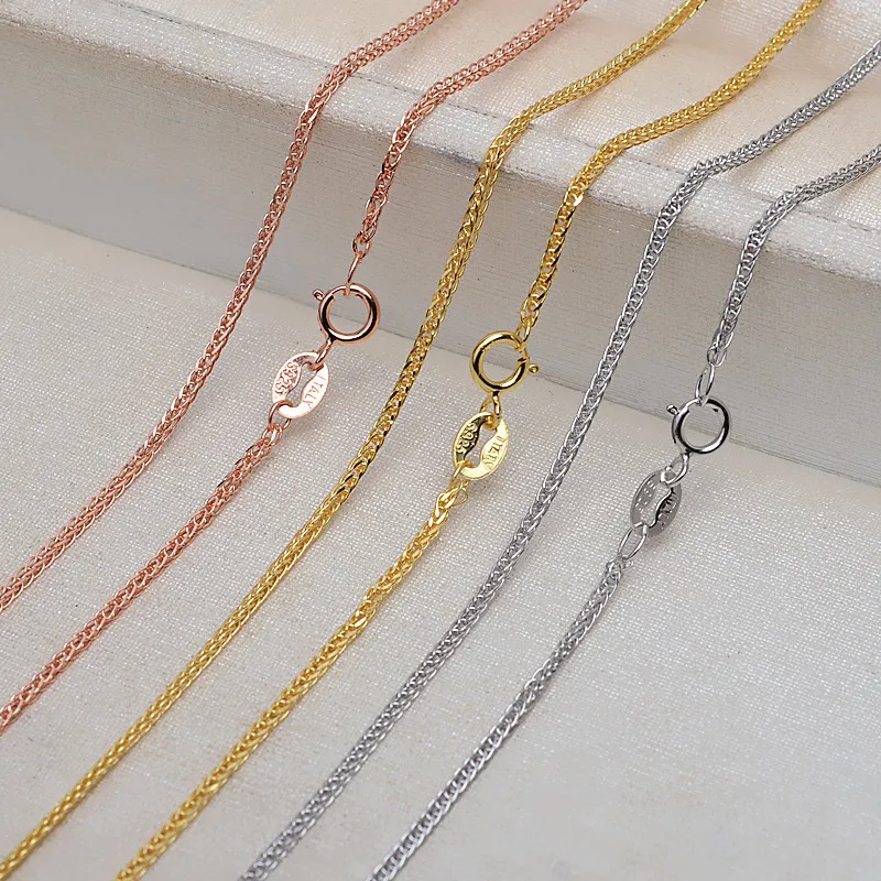 

S925 chain necklace female серебро сделай сам chaine el işi malzemeleri bisutería materiales charms for jewelry making