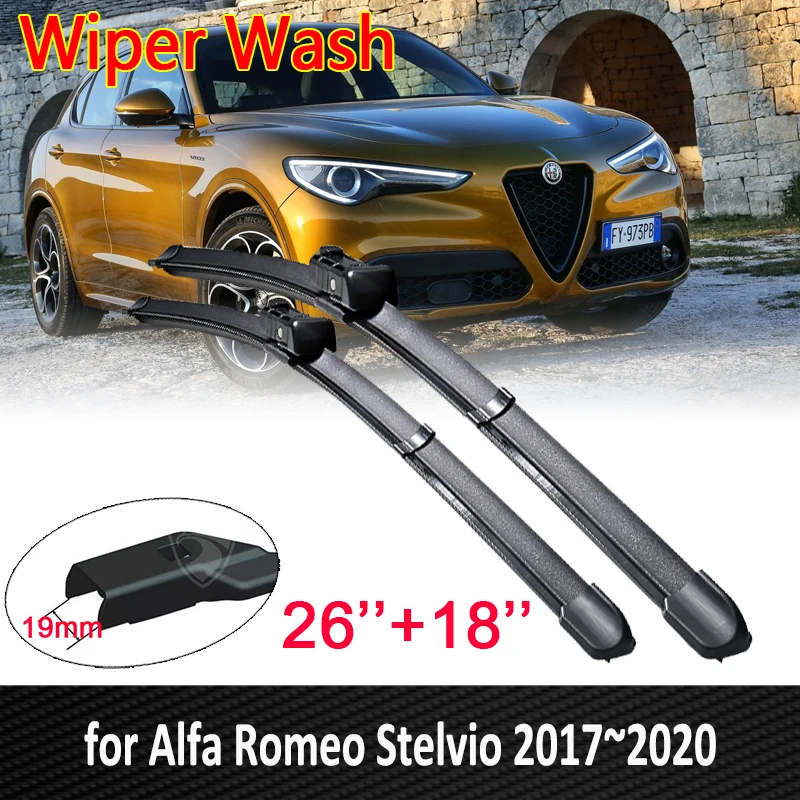 

for Alfa Romeo Stelvio Tipo 949 SUV 2017~2020 2018 2019 Front Windscreen Windshield Wipers Car Wiper Blades Car Accessories