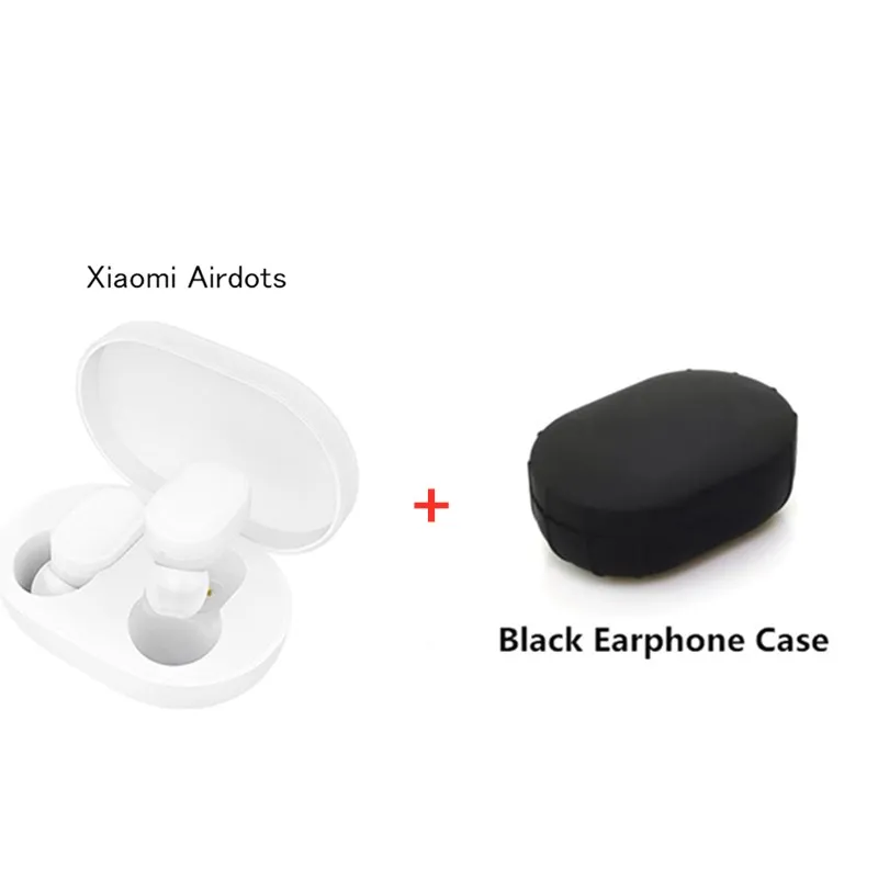 add black case Оригинальные наушники Xiaomi TWS AirDots Bluetooth 5,0, молодежная версия, стерео Беспроводная гарнитура с микрофоном, наушники-вкладыши, зарядная коробка - Цвет: add black case