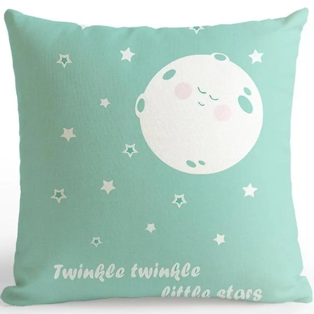 

Original Small Fresh Nordic Mint Green Pillowcase Simple Polyester Printing Sofa Bedding Living Room Cushion Cover Home Decor