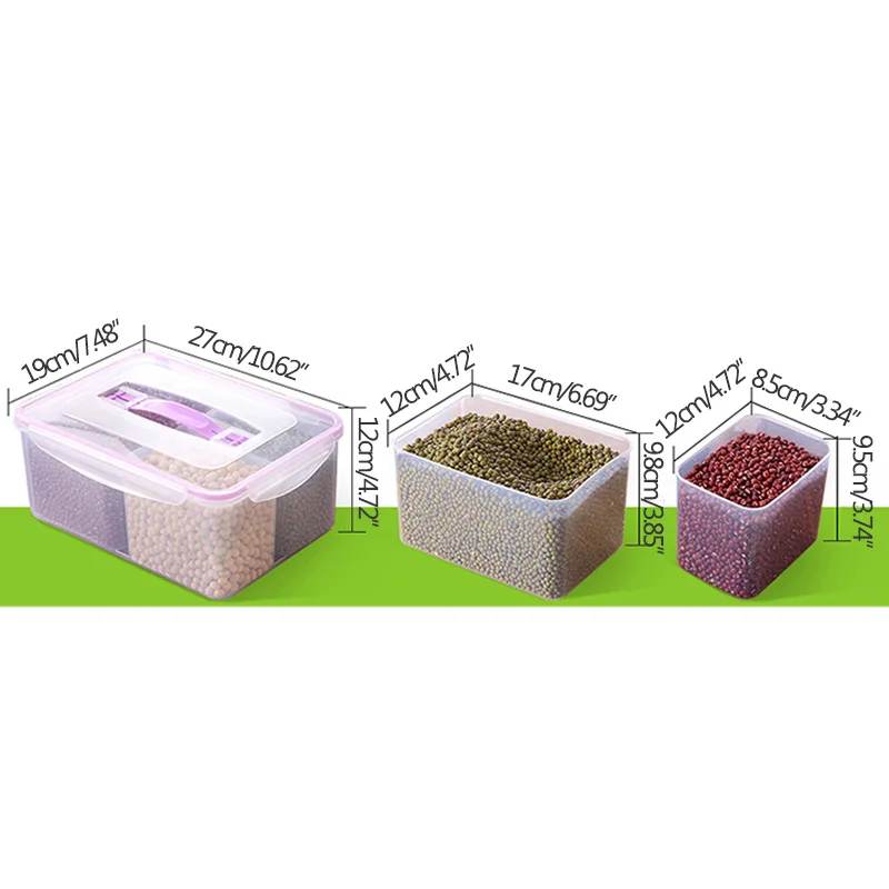 4L Sealed Crisper Plastic Storage Box Lunch Kitchen Refrigerator Miscellaneous Grain Dry Goods | Дом и сад