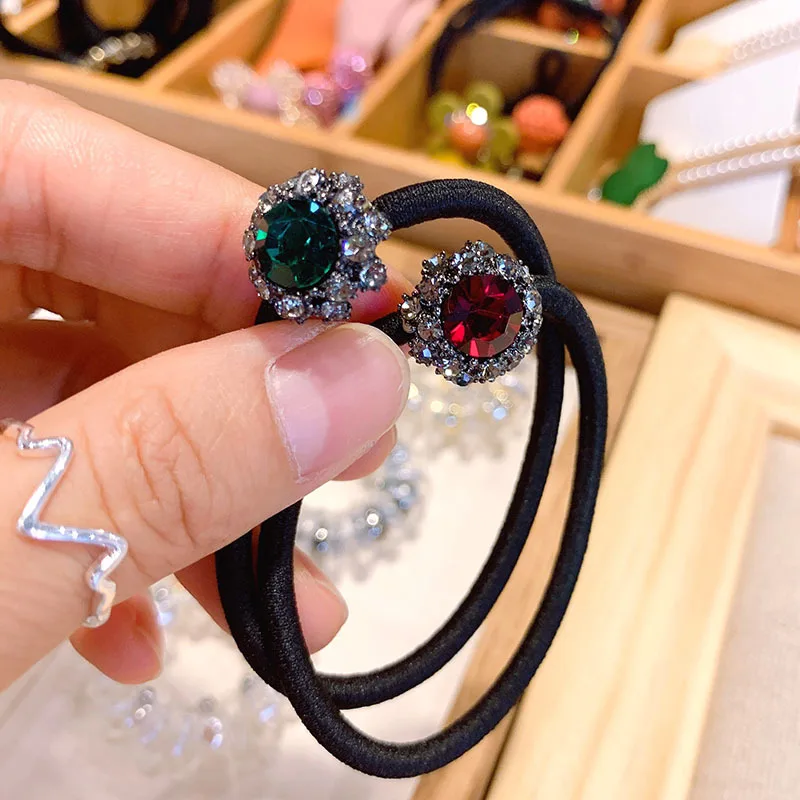 1 шт. Корейские чешские Стразы резинка для хвоста резинки волос девочек простой