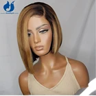 Парик с аметистом 5x5 на шелковой основе, с эффектом омбре