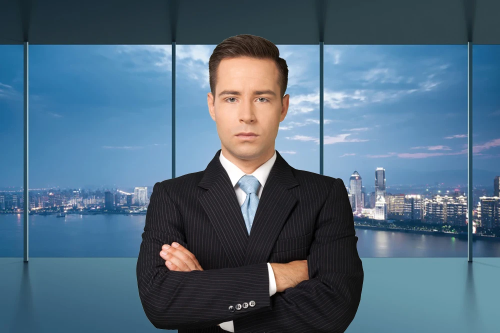 Весенний фон для фотосъемки с изображением Морского Пейзажа и окон офиса |