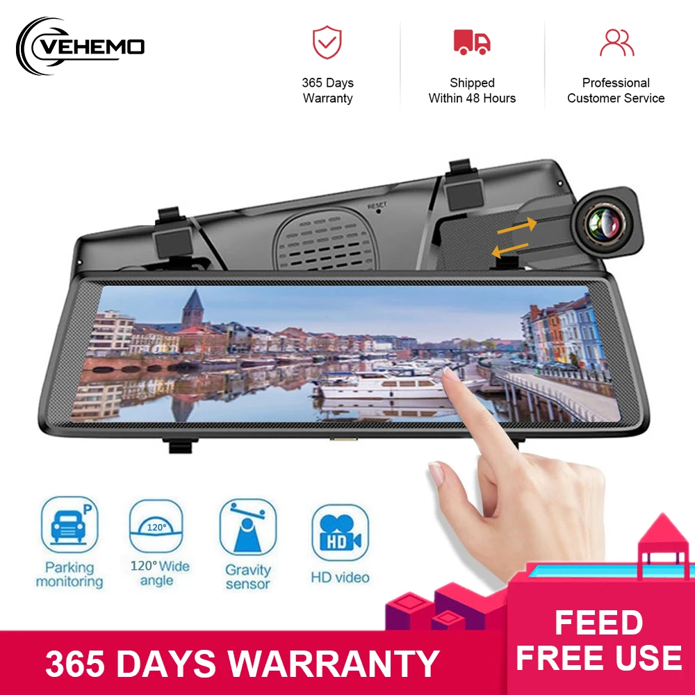 VEHEMO GP6248 1080P Android Dash Cam 4G 10 “поток Медиа Автомобильное зеркало заднего вида двойной