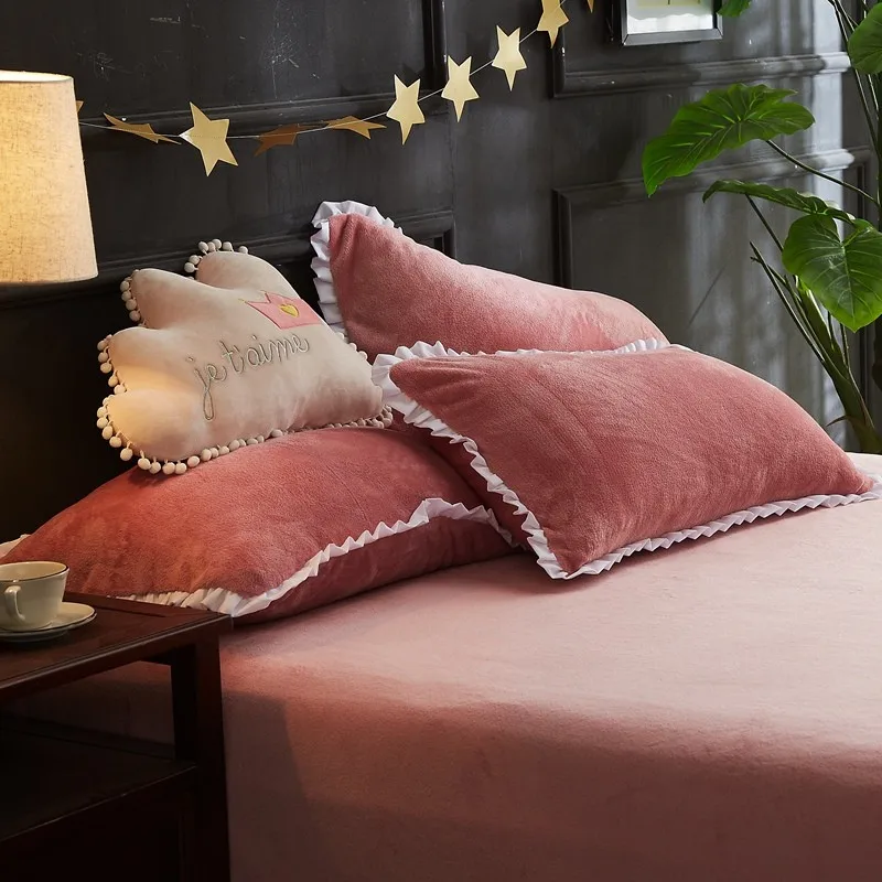 Зимняя фланелевая наволочка Jane YU из кораллового ворса плотная и теплая для