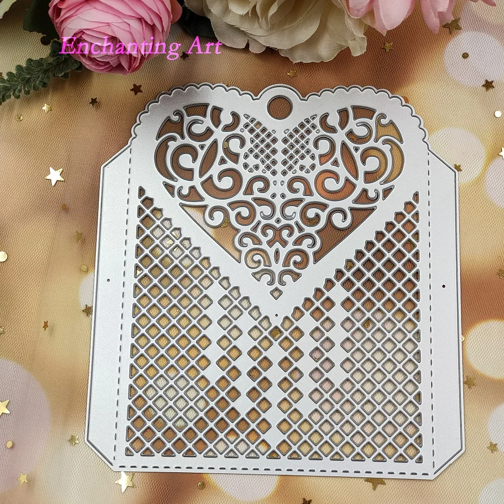 Вырезанные металлические штампы в форме сердца поздравительная открытка