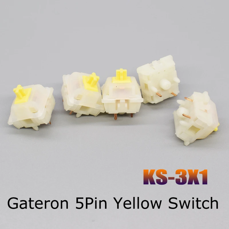

Gateron 5-контактный молочно-желтый переключатель 5-контактный переключатель для механической клавиатуры, подходит для GK61, GK64, GH60, «сделай сам», ...