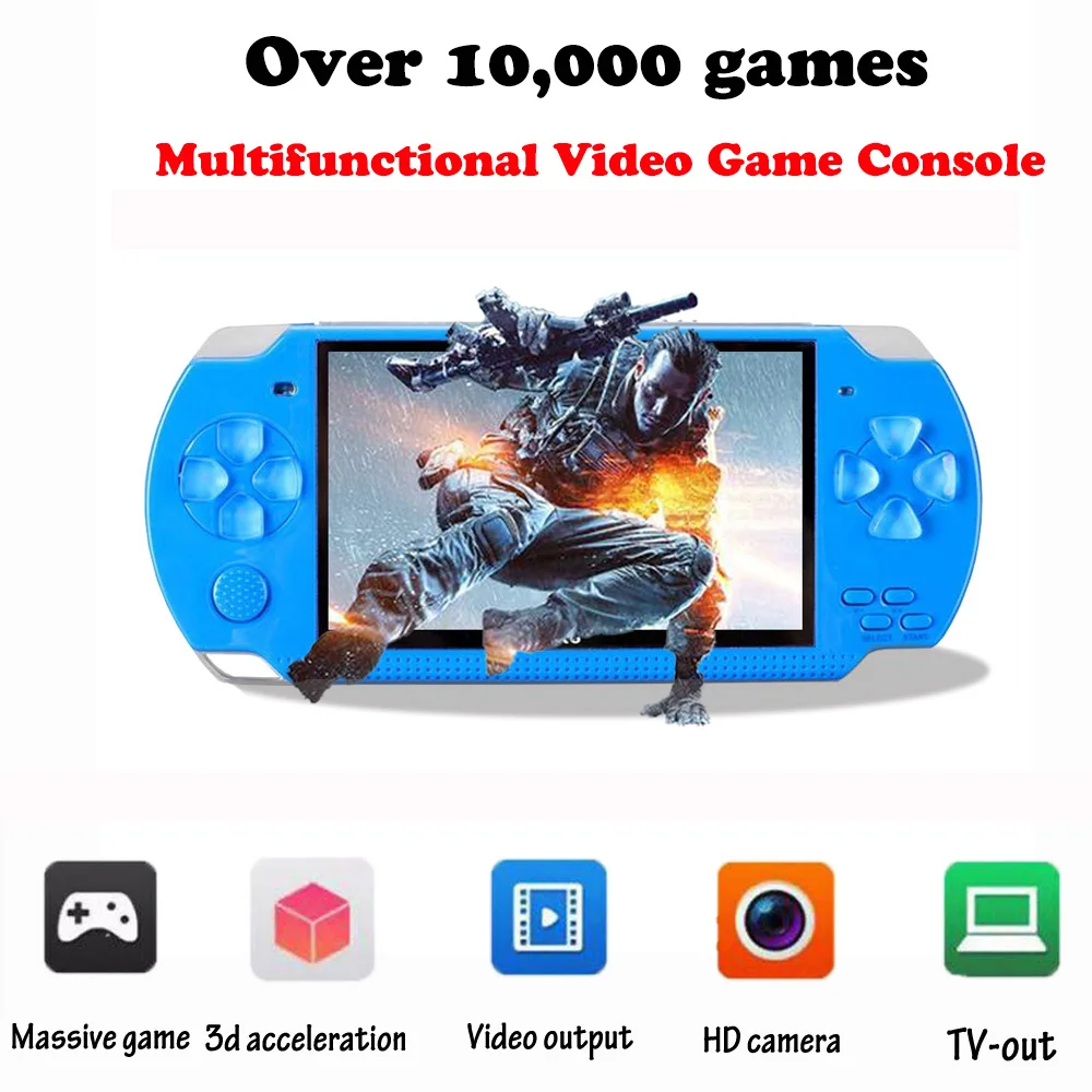 4 3 &quot Игровая консоль 8G 64 bit 10000 игры Многофункциональный ручной плеер ретро