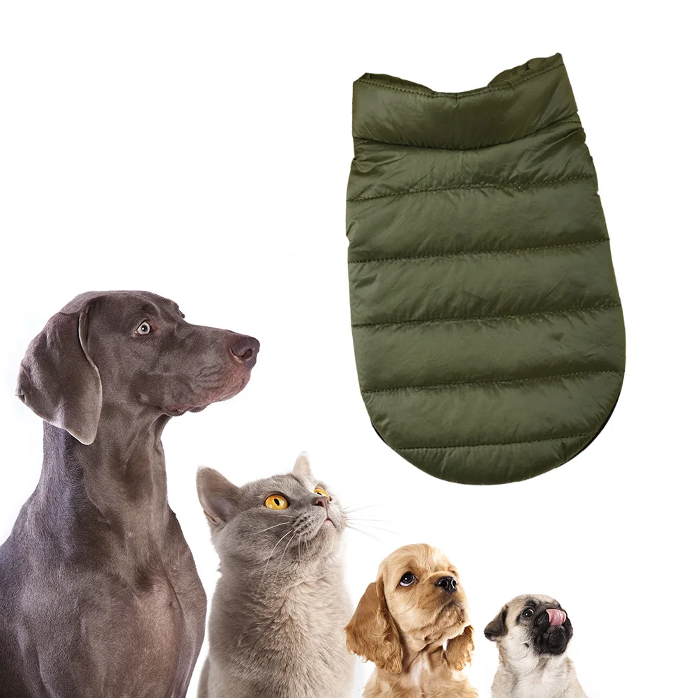 

Small Dog Puppy Winter Warm Coat Jacket Pet Cat Kitten Prevent Cold Outfit Vest Outdoor Indoor Cute Cotton Wear Clothes Red Vest