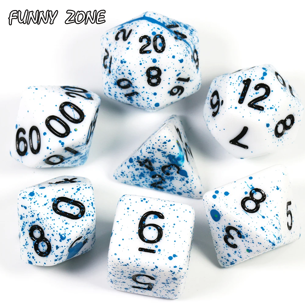 7 шт./компл. непрозрачные ретро-игральные кости D4-D20 TRPG набор красочных