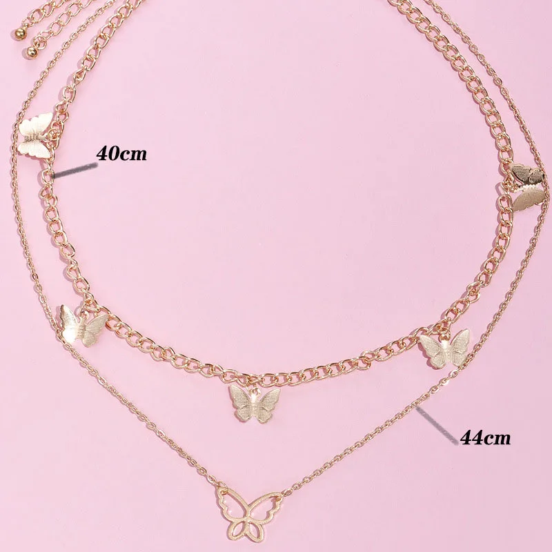 

Hot Big Butterfly Pendant Necklace Rhinestone Chain for Women Statment Jewelry New Design Bling Chain Crystal Choker Necklace