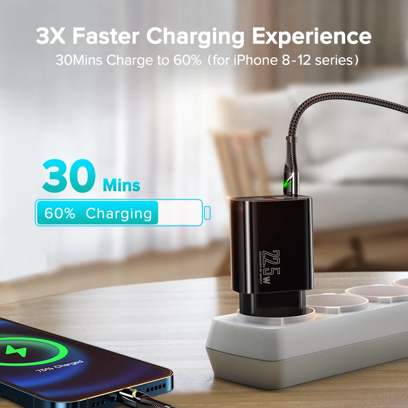 Фото Зарядное устройство QOOVI двойной USB Type C PD 20 Вт 5 А настенный адаптер для быстрой Зарядное устройство QOOVI двойной USB Type C PD 20 Вт 5 А настенный адаптер для быстрой