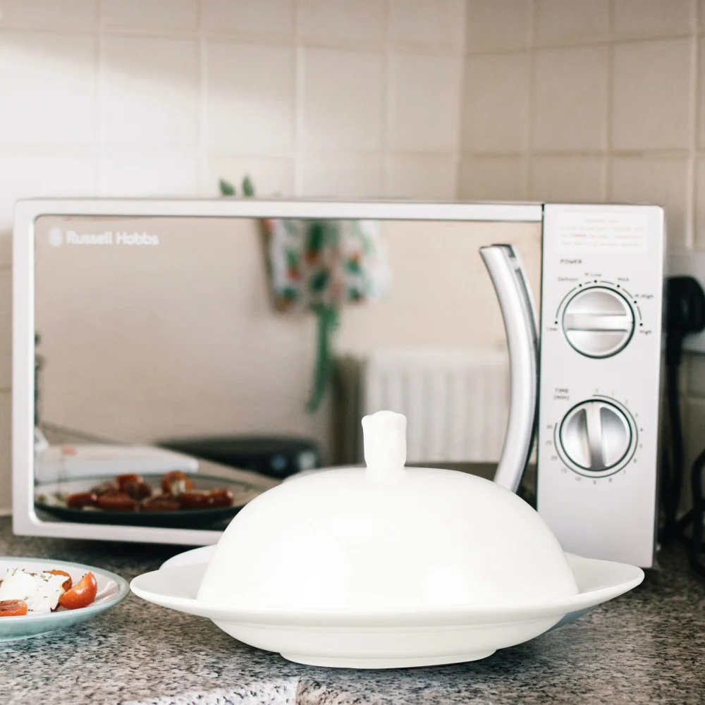 

1Pc Western Food Dish Ceramic Steak Dish Ceramic Tableware Snack Plate with Lid