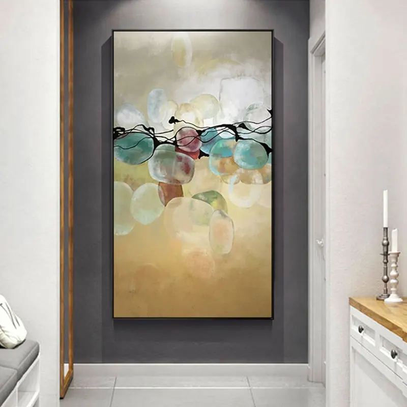 Абстрактный желтый и синий современный холст картина печатный плакат уникальный