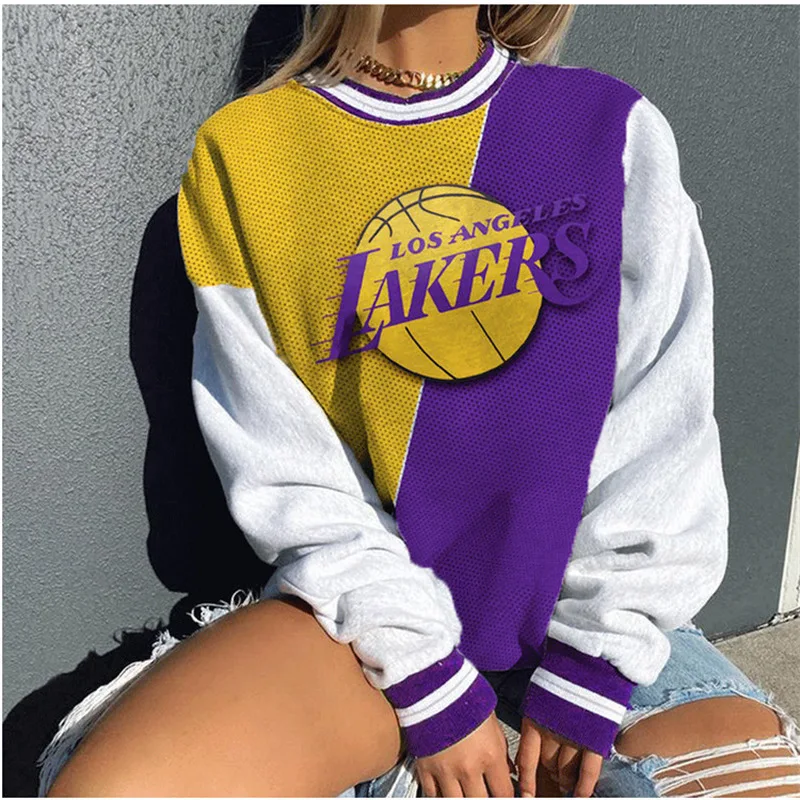 

Letter Printing Contrast Vintage Sweatshirt Women Casual Loose Brand Designer Long Sleeve Tops Plus Size New Sports Girls Autumn