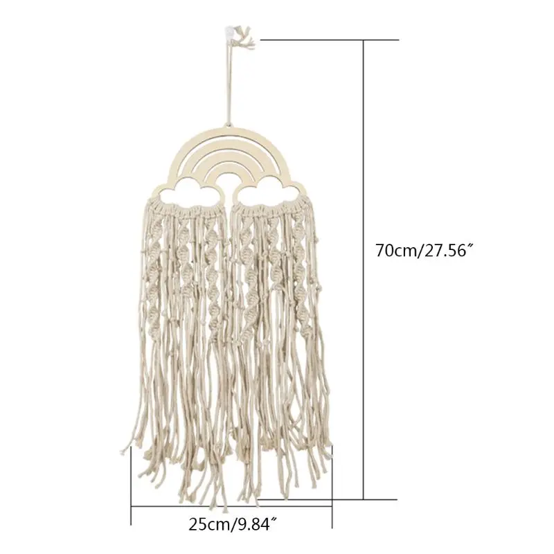 

Nordic Style Hand Woven Cotton Rope Wall Hanging Tapestry Home Knitted Decorations Pendants Baby Photography Props