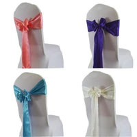 15275cm satin sash bow tie chair band for wedding party hotel home banquet chairs decoration event supplies redroyal blue