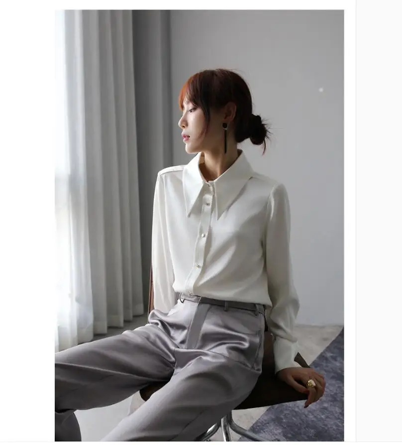 

EBAIHUI England Style Office Lady Chiffon Fashion Casual Blouse Women Blusas Mujer De Moda 2021 Long Sleeve Shirt Tops