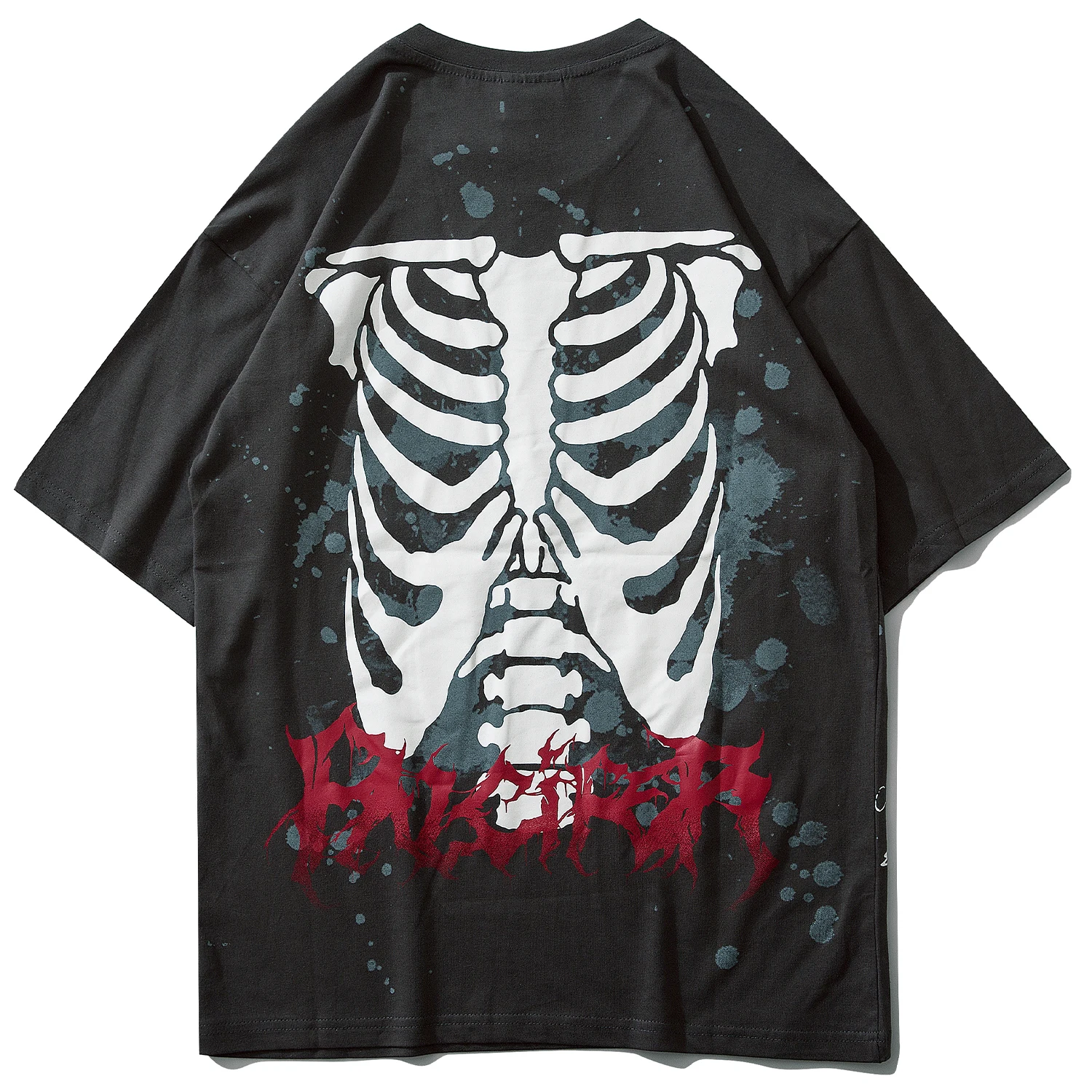 Мужская футболка с принтом скелета и надписью граффити 2020 Harajuku свободные