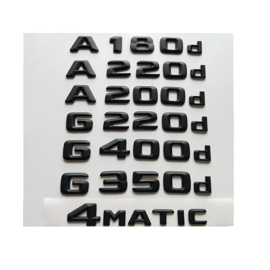 Черные матовые эмблемы для Mercedes Benz W176 W177 A160d A180d A200d A220d A250d W463 G200d G220d G320d G350d G400d G500d