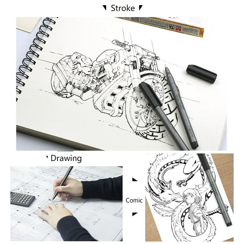 Микро игольчатая ручка тонкий лайнер ручки Ручная роспись пигментный