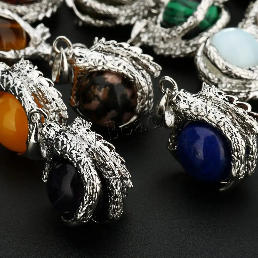 YYW Дракон из натурального камня подвески в форме лап/когтей для ожерелья розовый