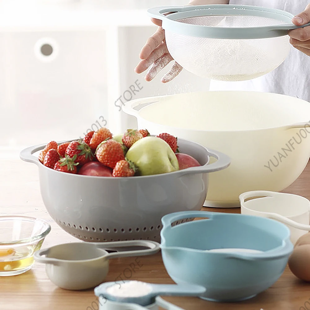 Набор мисок для смешивания 8 шт. радужная Штабелируемая комбинированная мерная