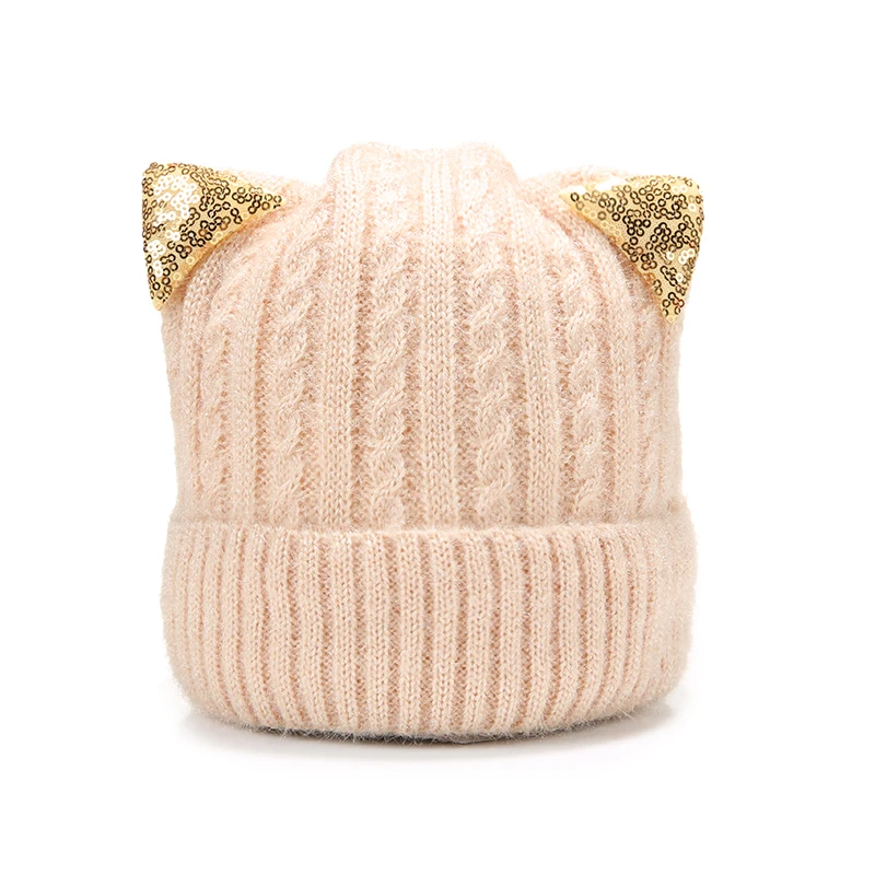 Детские зимние шапки с ушками для девочек и мальчиков теплые детская шапочка