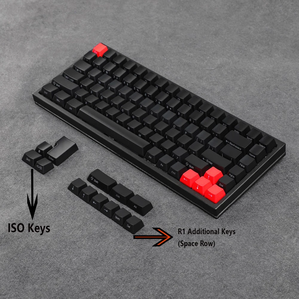 

YMDK ABS ANSI ISO Side-lit Top lit 1.5mm Thickness Shine Through Keycap For YMD75 KBD75 Keycool 84 KBD67 XD64 GK64 (Only Keycap)