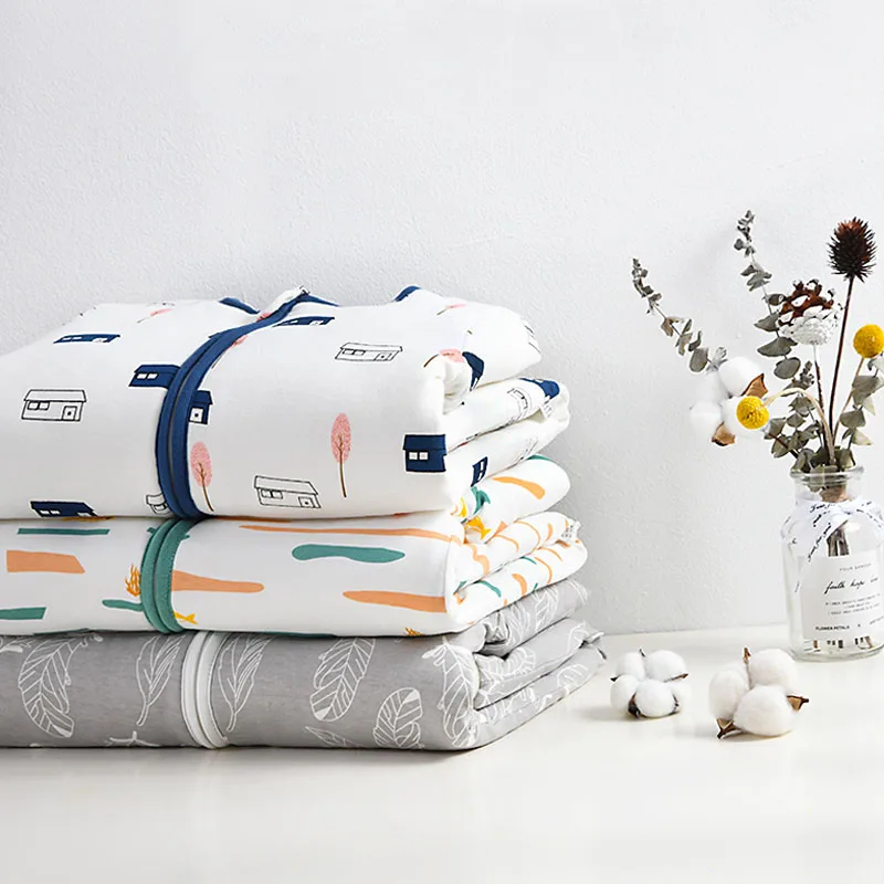 Спальный мешок для детей на весну осень и зиму плотный хлопковый с раздельными