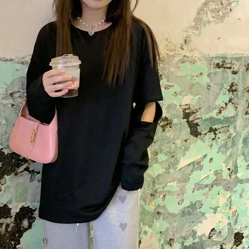 Дизайнерские футболки для женщин однотонные хипстерские Футболки с длинным