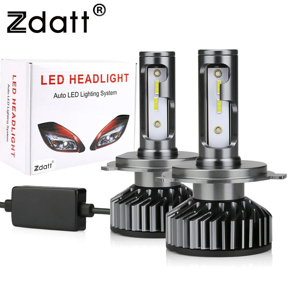 Zdatt автомобильные светодиодные фары H1 HB3 HB4 H11 H4 H7 led лампы Canbus 6000K 80W Turbo 12V 16000LM 9005 9006