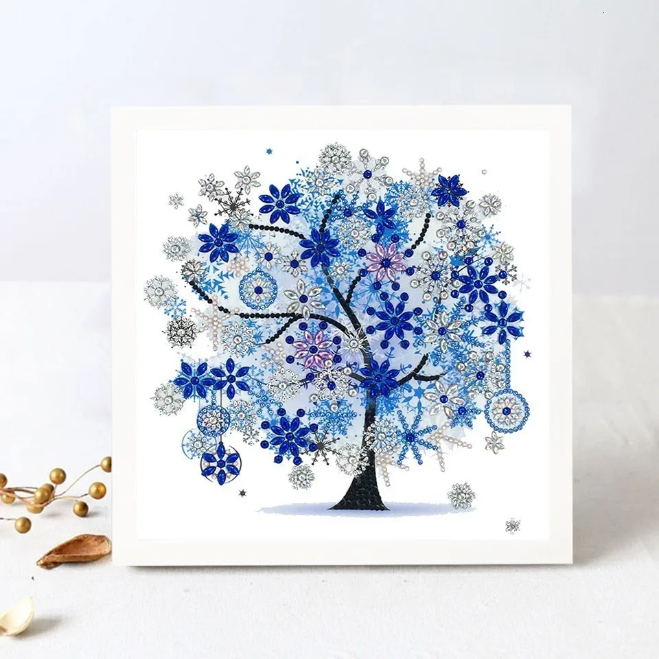 AZQSD Diamond Embroidery Flower Tree Special Shaped Rhinestones Diamond Painting Needlework Butterfly 5D DIY Crystal Painting