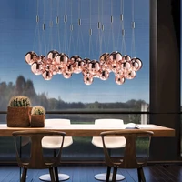 modern fashion glass ball bubble chandelier creative simple three headed restaurant led lamp nordic bar cafe decorative lamp
