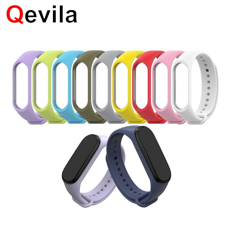 Qevila Смарт часы браслет Mi Band 4 аксессуар силиконовый спортивный водонепроницаемый