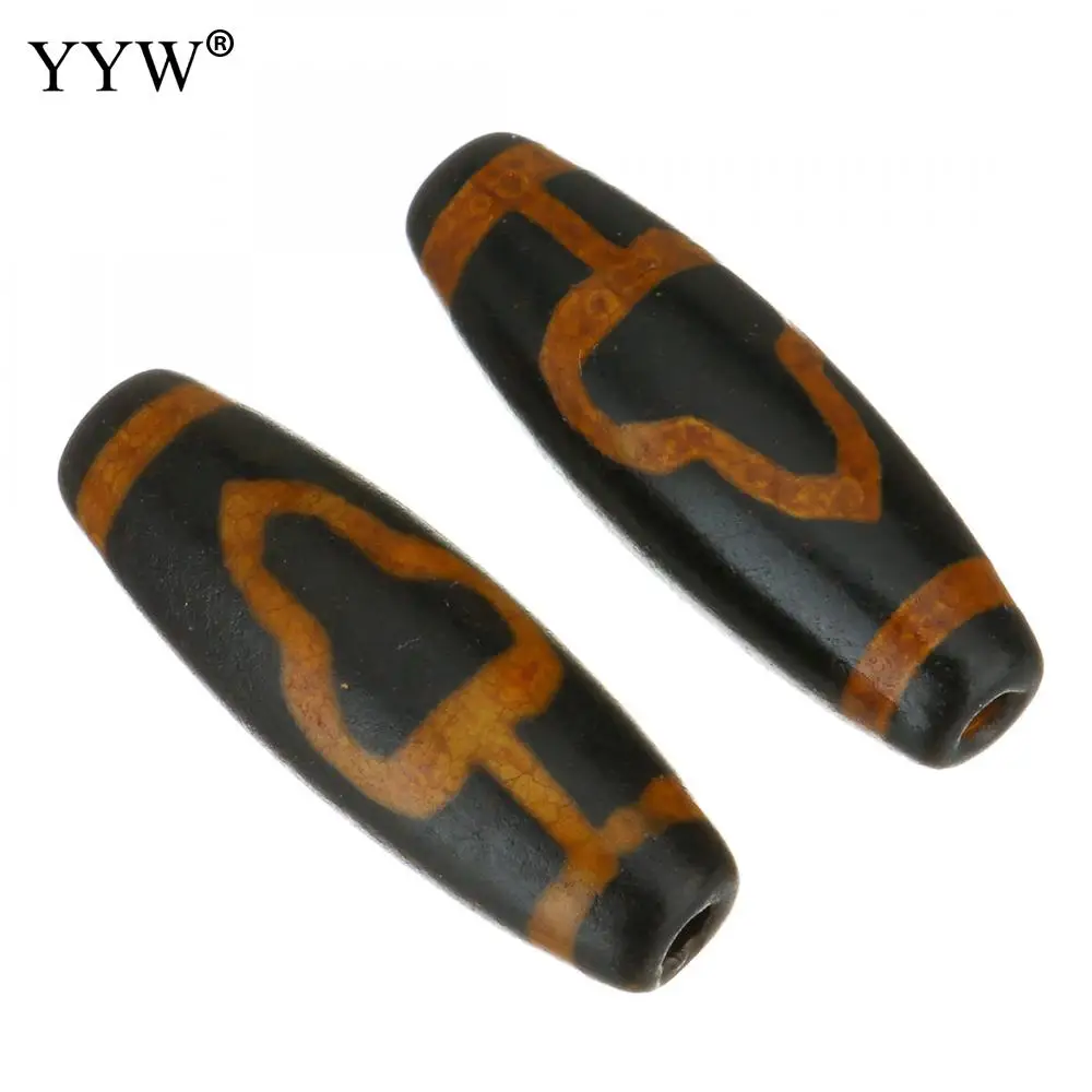 

5PCs Tibetan Agata Dzi Beads Lucky Grade AAA Natural Stone Retro Loose Bead 9.50x30x9.50mm Unisex Necklace Jewelry Making DIY