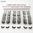 30100 парупаковка, ресницы Visofree, 3D норковые ресницы, полная лента, оптовая продажа, ручная работа, норковые ресницы оптом, накладные ресницы с индивидуальным логотипом