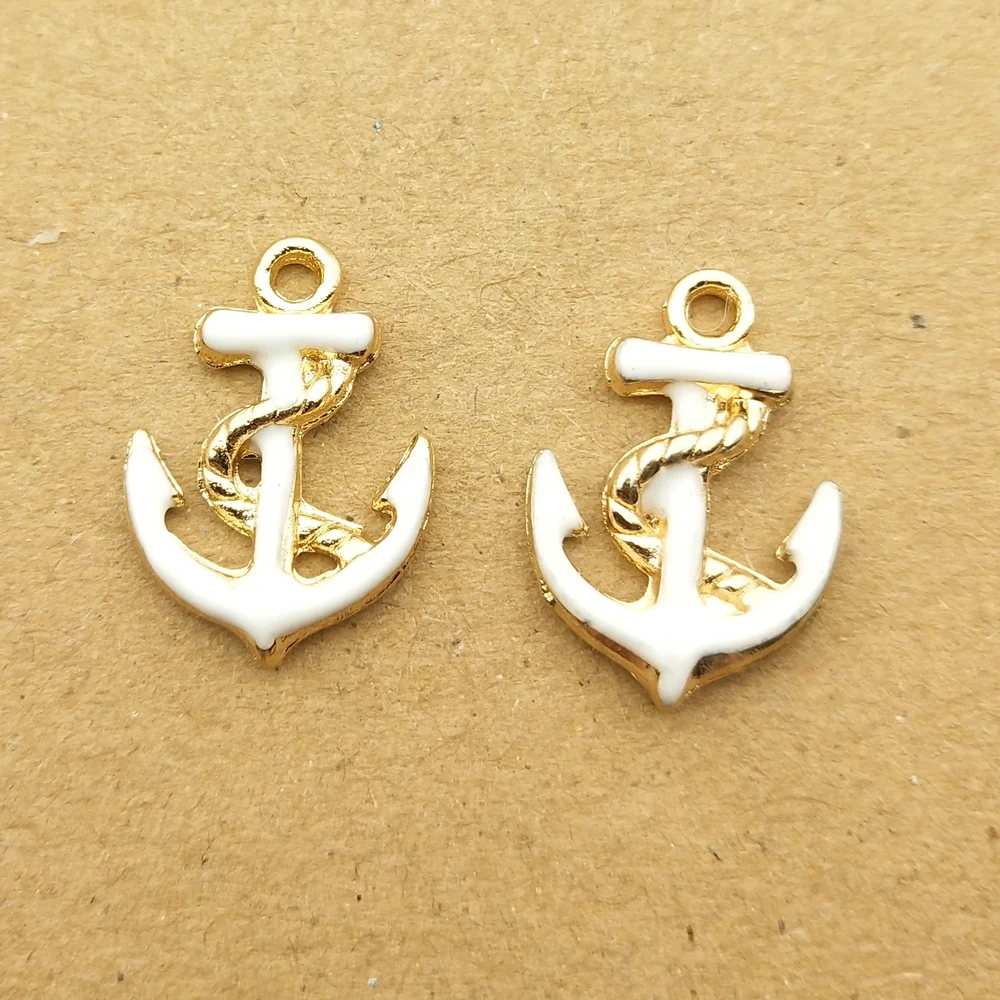 Эмалированный Шарм-подвеска с якорем для изготовления ювелирных изделий модные