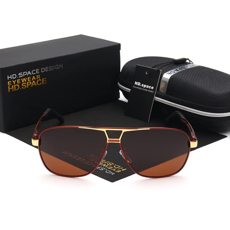 HDclear модные поляризационные солнцезащитные очки мужские брендовые дизайнерские