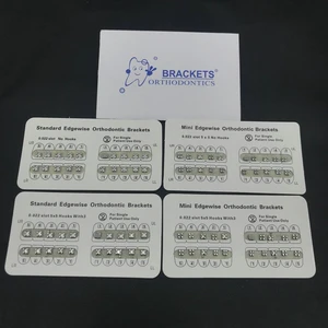 1 Упак. Стоматологические металлические зубные ортодонтические скобки Edgewise без крючка3 крючка