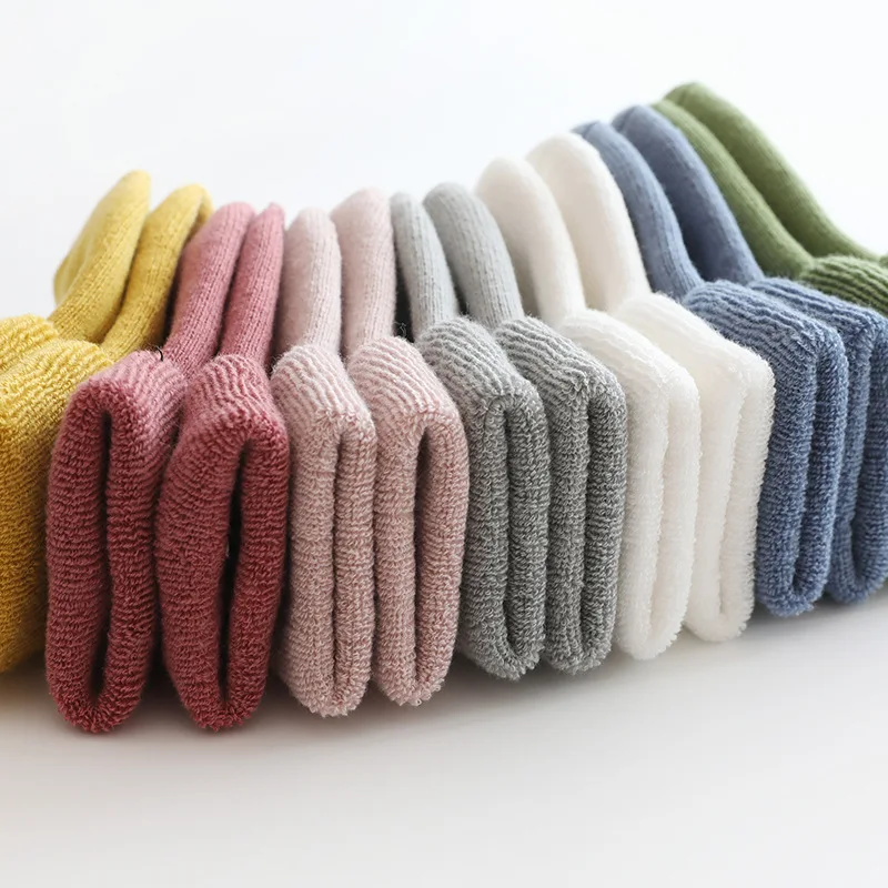 Baby Socks Anti Slip Kids With Rubber Soles Newborn Girl Boy Thicken Wool Floor Sock Children Winter Warmer Sokken 0-3Y | Детская одежда