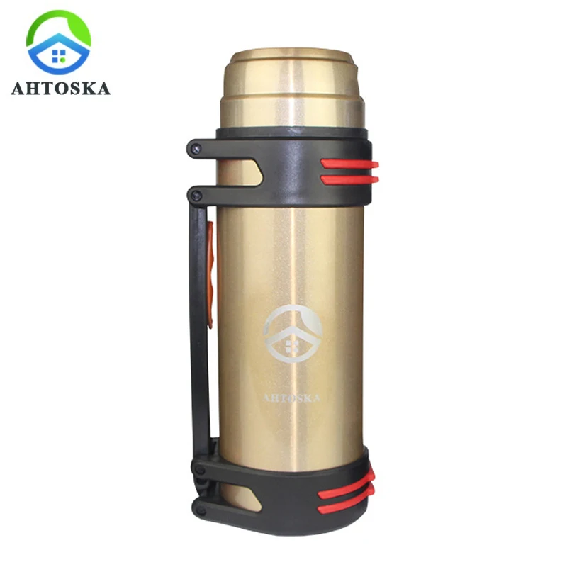 2L/2.5L из нержавеющей чайник из нержавеющей стали с двойными стенками из нержавеющей стали термос чашка термоса Портативный Бизнес путешествия Нержавеющая сталь водные виды спорта-термосом для бутылочки - Цвет: gold stainless