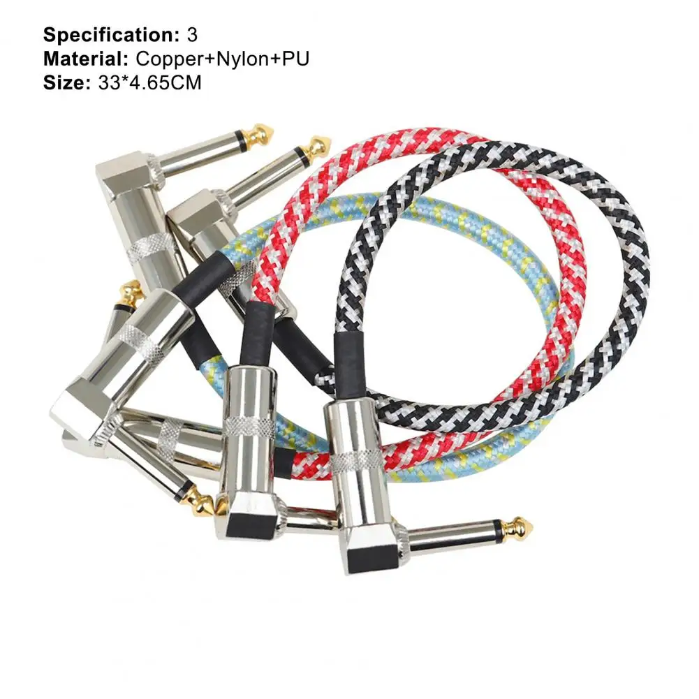 

Set of 3 pieces of guitar elastic cord right-angle plug, stable with musical instrument cord for playing guitar accessories